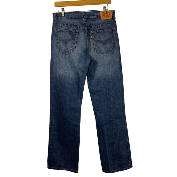 Levi's Women's 505 Regular Straight Leg Dark Wash Jeans Blue Size 29 - Picture 2 of 7